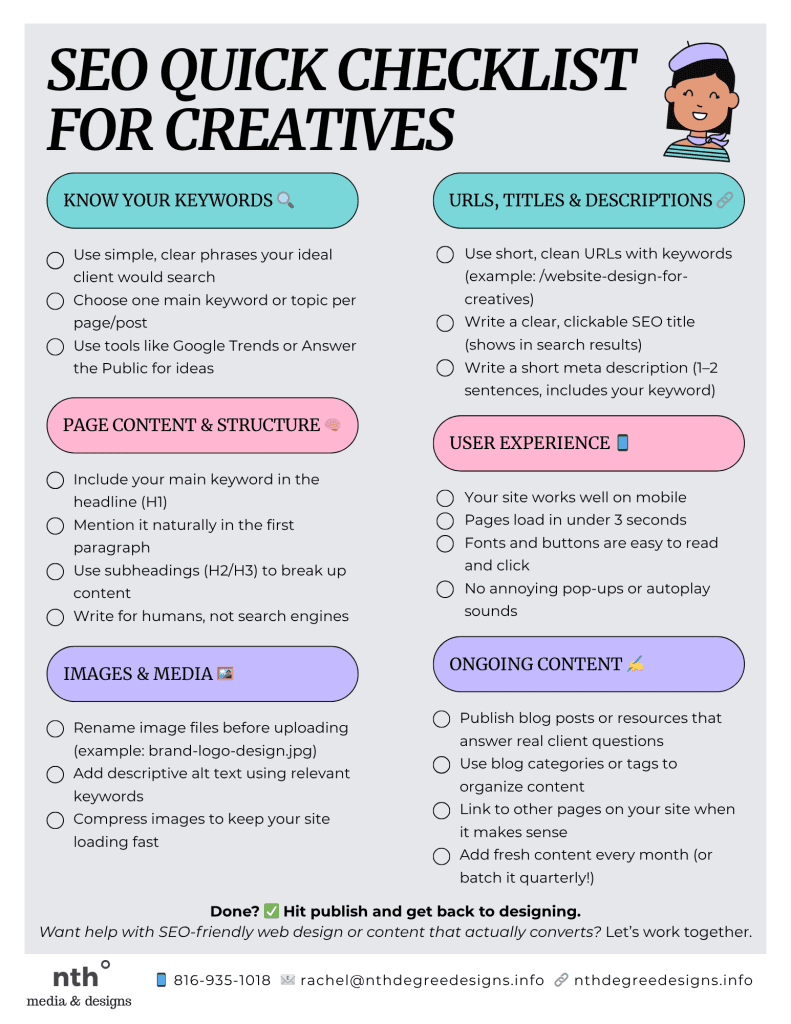 SEO Quick Checklist for Creatives PDF Download