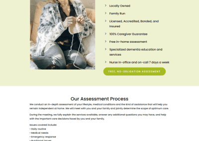 New Akin Care website services page