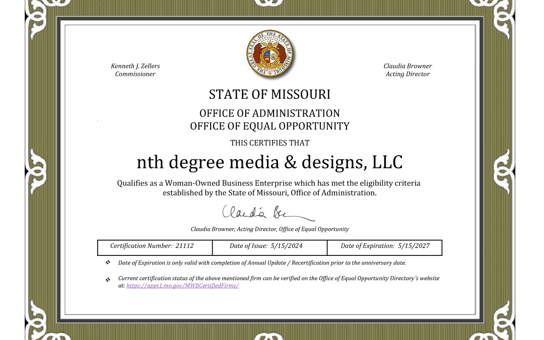 Office of Equal Opportunity Women Owned Business Enterprise Certificate