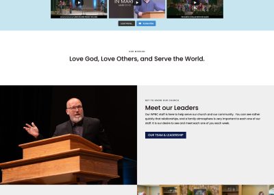 Screenshot of church website