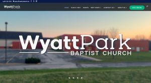 Screenshot of church website