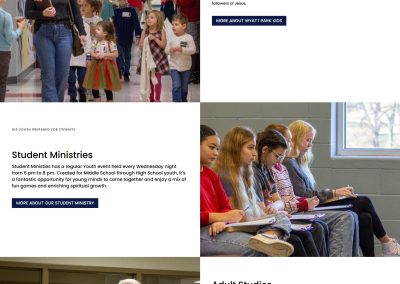 Screenshot of church website